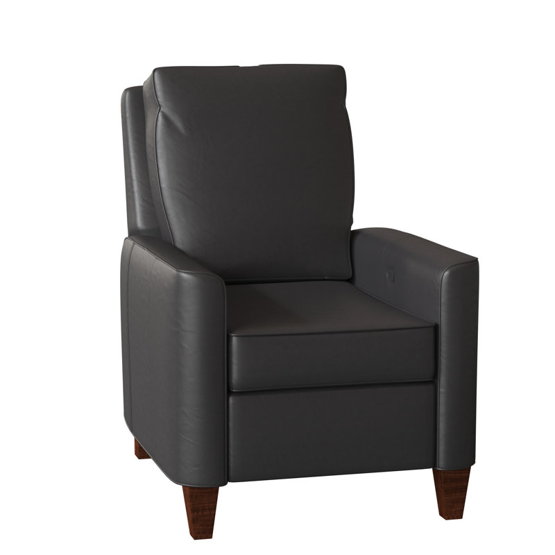 Yorba Armchair, Power Button, Mahogany, Outsider Raven Genuine Leather