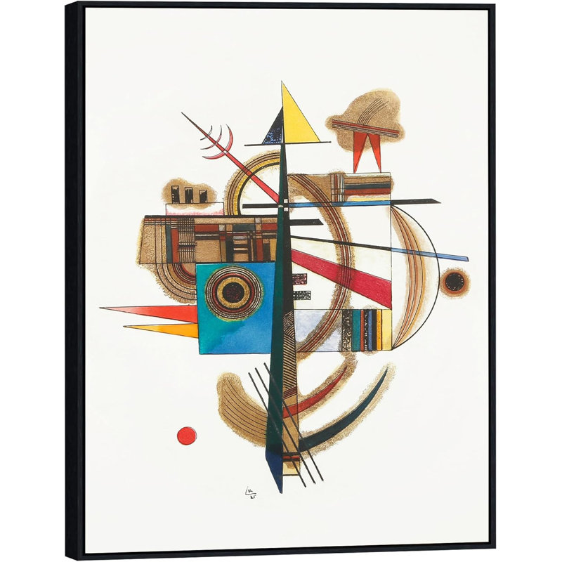 Encadré sur toile, estampe numérique, série 5 par Wassily Kandinsky Wall Art Living Office Home Decorations (cadre mince noir, 24 po x 32 po)