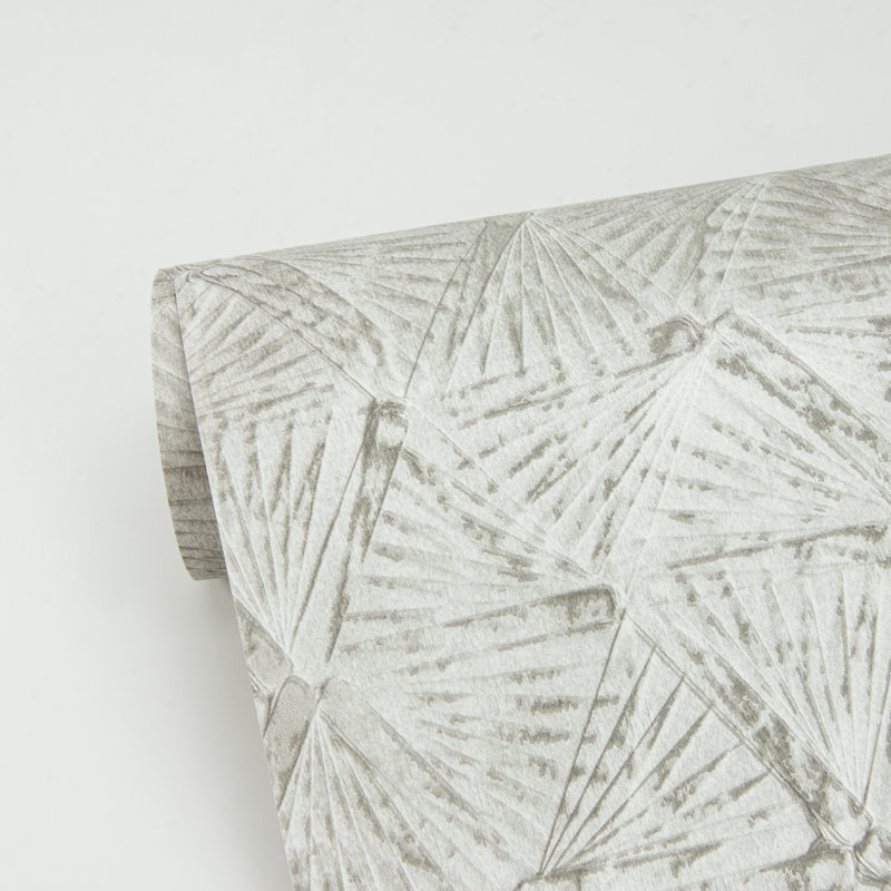 Geometric Metallic Wallpaper Roll, Platinum