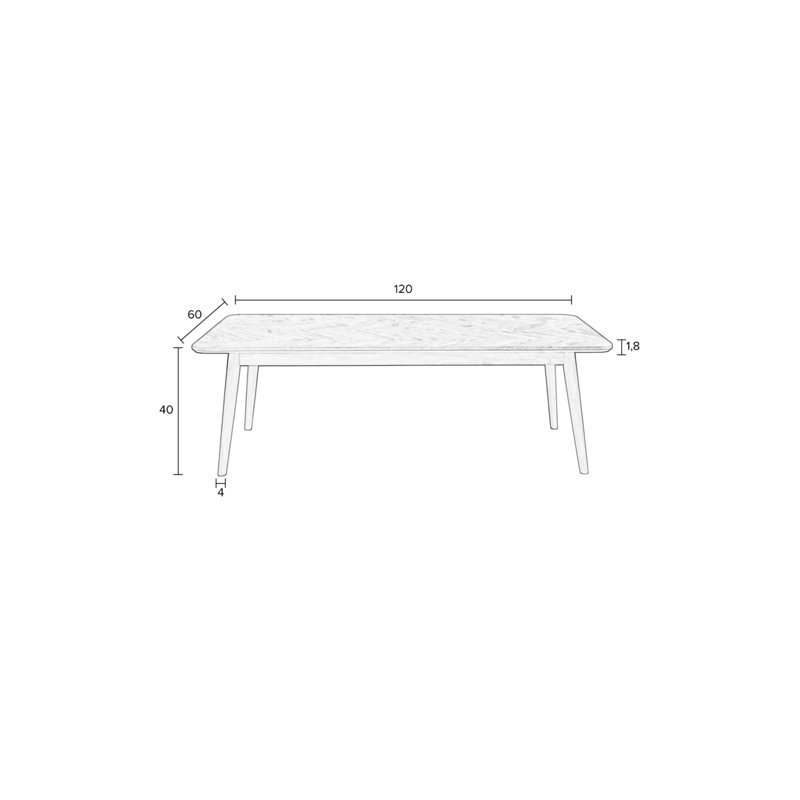 Fabio Solid Wood Coffee Table, Black