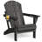 Mallette Adirondack Wood Texture HDPE Foldable Chair Pit Chair with Cup Holder-103547251