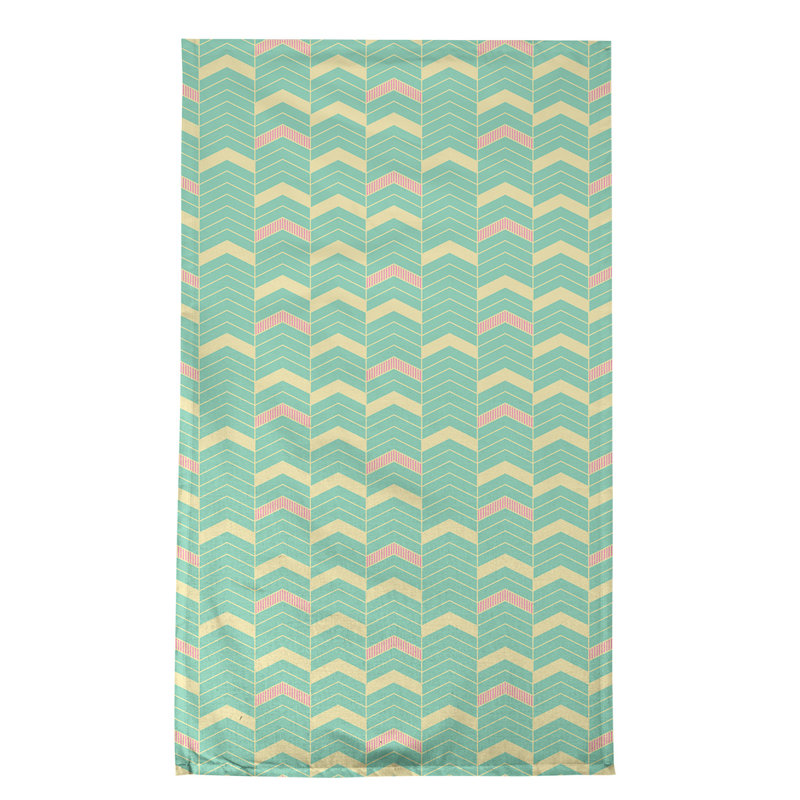 Stephenie Tea Towel Kitchen Towel, Teal/Pink, Poly Twill