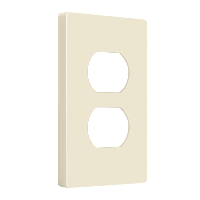 Plaques murales sans vis ENERLITES - rectangle, amande pâle, Amande légère
