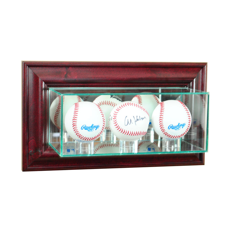 Triple vitrine murale de baseball, Cerisier