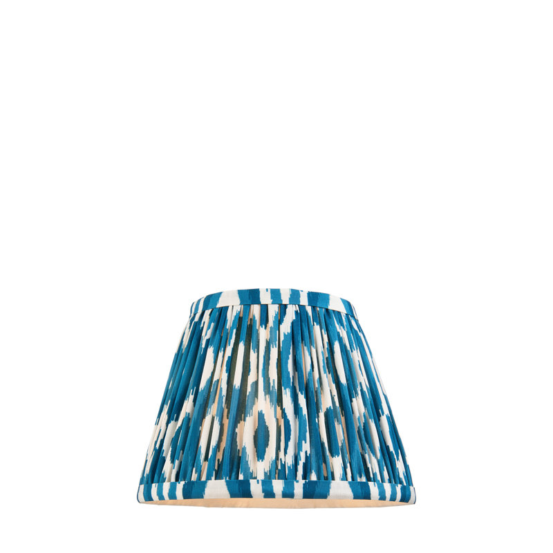 Ikat Lamp Shade, 14.5cm H x 11.8cm W x 20cm D, Blue