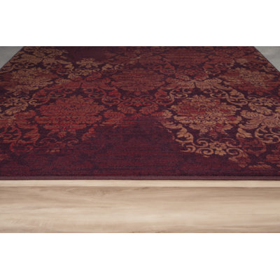 Goutier Wadsworth Red Spice Damask Area Rug