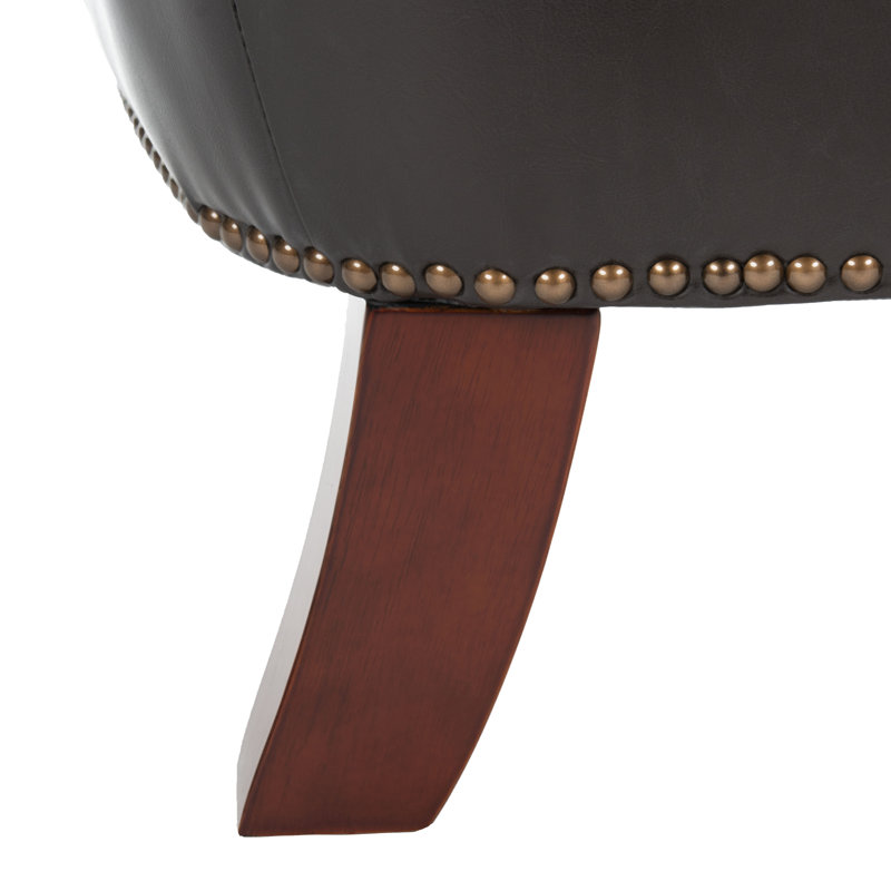 Armenak Upholstered Armchair, Black Faux Leather