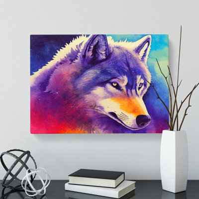 Watercolour Wolf Vol.2 Abstract - Wrapped Canvas