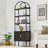 Arched Etagere Bookcase with Cabinet-1031364187