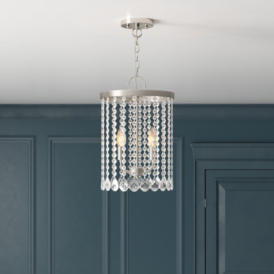 2 - Light Brushed Nickel Lantern Pendant