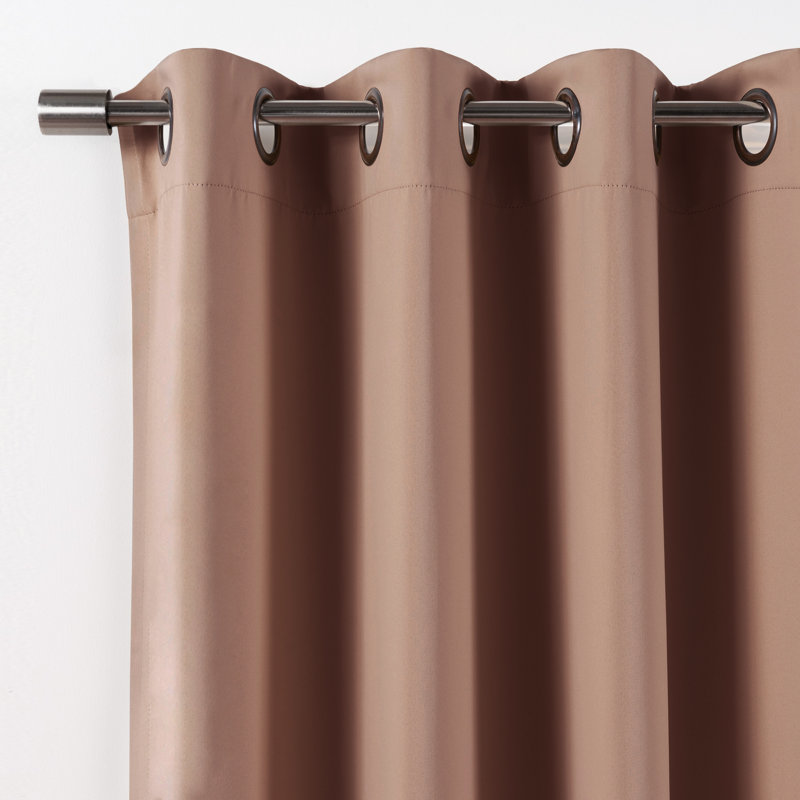 Mocha Blackout Grommet Indoor Polyester Window Panels, 63"