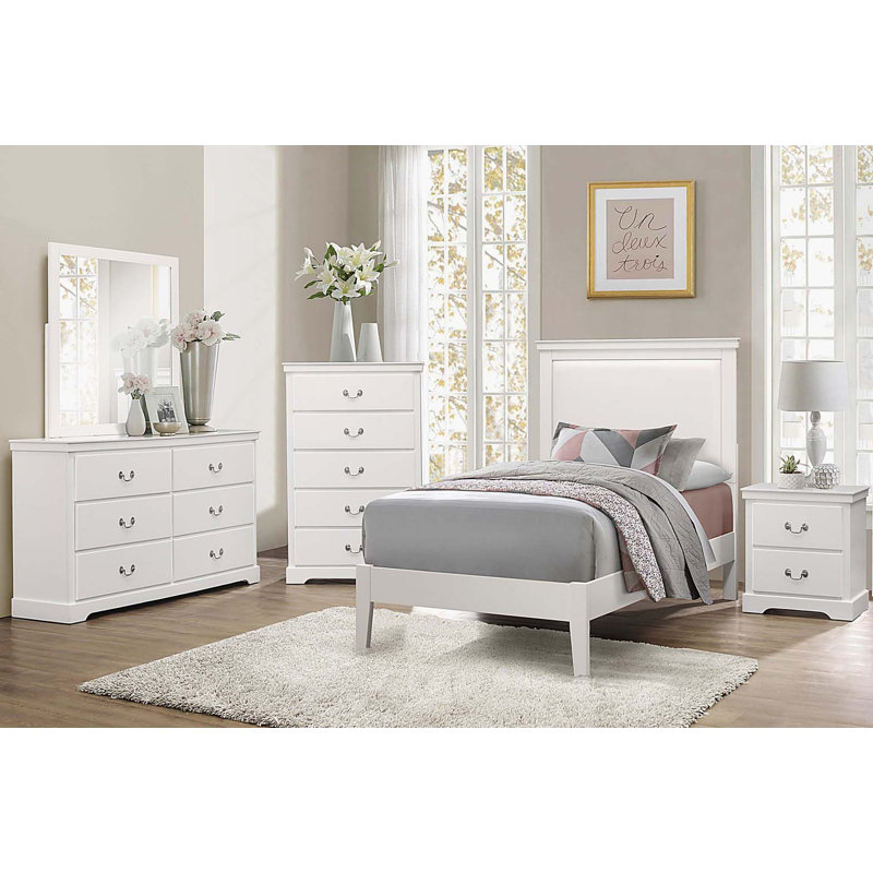 Table de chevet en bois 1pc, Blanc
