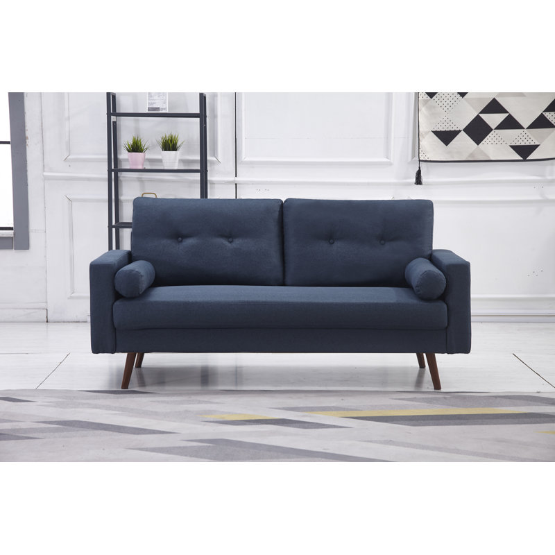 Espana Upholstered 71'' Sofa, Navy Polyester