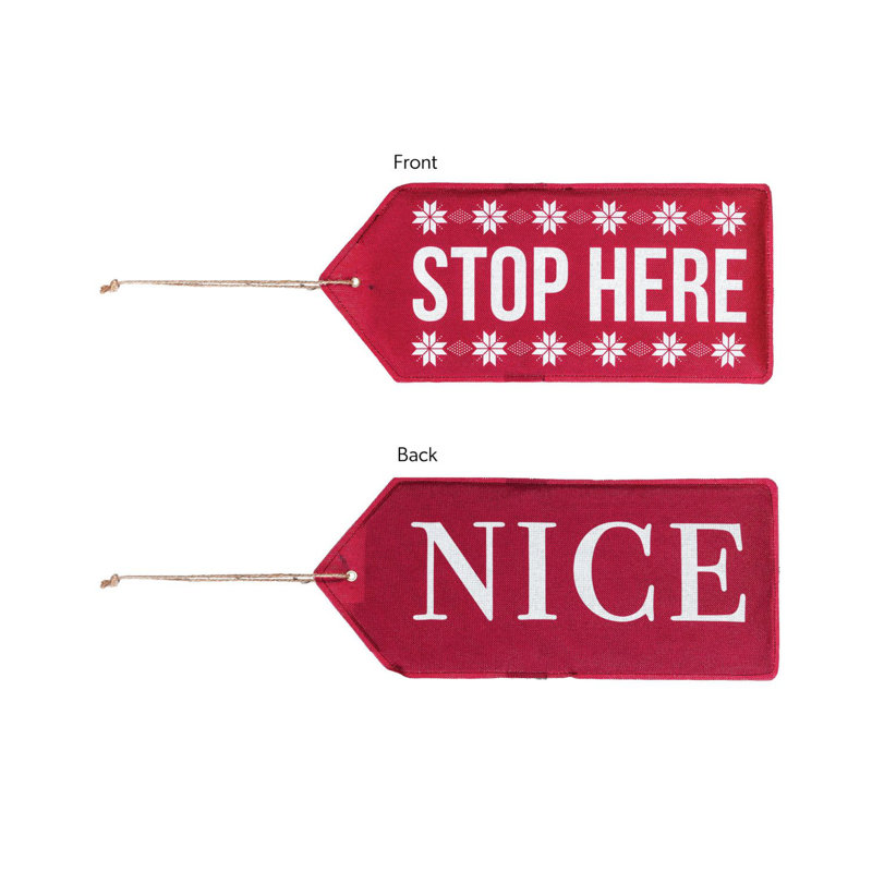 Arrêtez-vous ici, belle étiquette de porte réversible