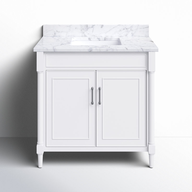 Selene 37'' Elegant White Single Freestanding Bathroom Vanity