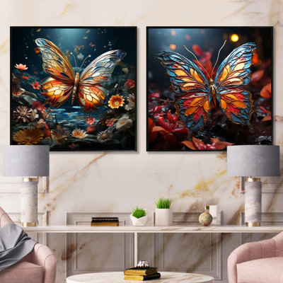 Butterfly Fantasy Flight - Ensemble de 2 insectes et insectes carrés
