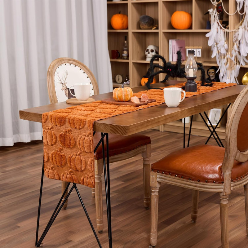 Chemin de table citrouille caramel Halloween