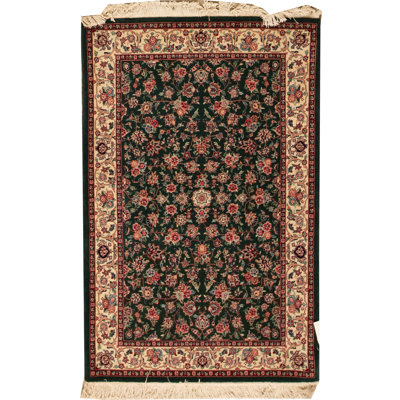 Tapis vert noué à la main de haute qualité
