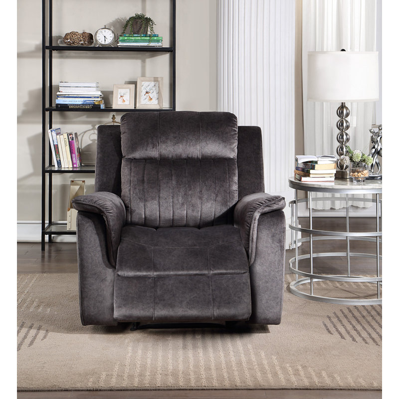 Ensemble de salon inclinable 3 pièces, Polyester gris foncé