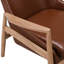Chaise d'appoint en similicuir avec structure en bois massif et dossier haut pour le salon