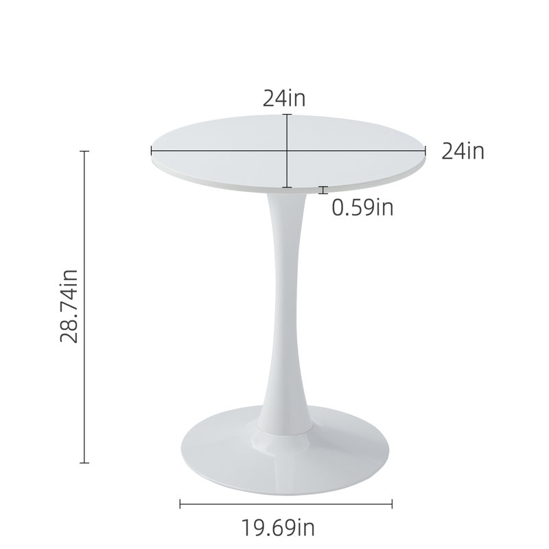 Table de salle à manger ronde blanche, table de salle à manger moderne, table de salle à manger, plateau de table en bois aggloméré et base mate peinte par pulvérisation en fer, table de salle à manger ovale, table basse Mid-Century pour le salon de 24 pouces, cuisine à domicile, petits espaces