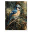 Geai bleu parmi les pins IV - Art mural en bois oiseau - sur bois de pin naturel-1252816045