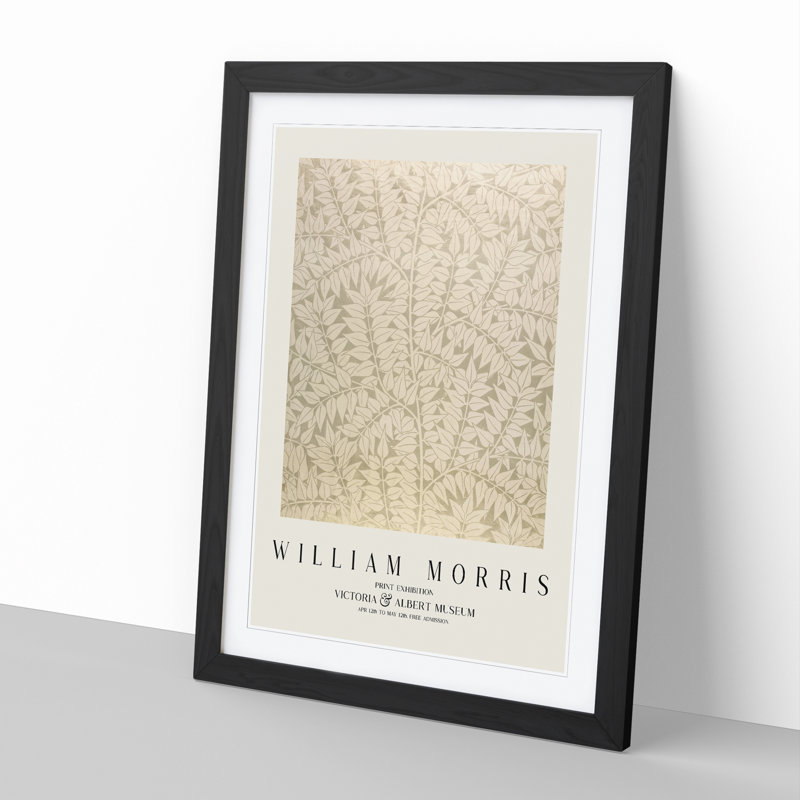 Branch by William Morris - Picture Frame Art Prints, Black, 65cm H x 48cm W x 2cm D