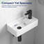 Lavabo de salle de bain mural rectangulaire en céramique blanche 18 "x 10" avec petit trou pour robinet de salle de bain Turner 