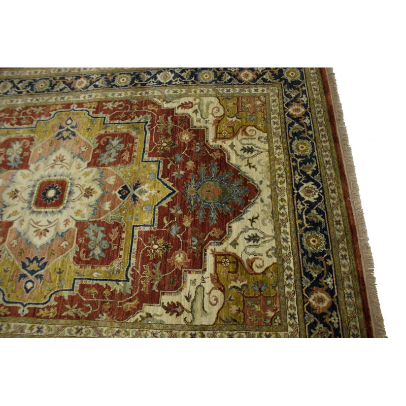 Tapis rouge traditionnel indo Heriz Serapi Knightsville