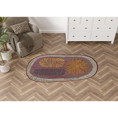 Multi-Coloured Geometric Shape Patterned Modern Decorative Rug