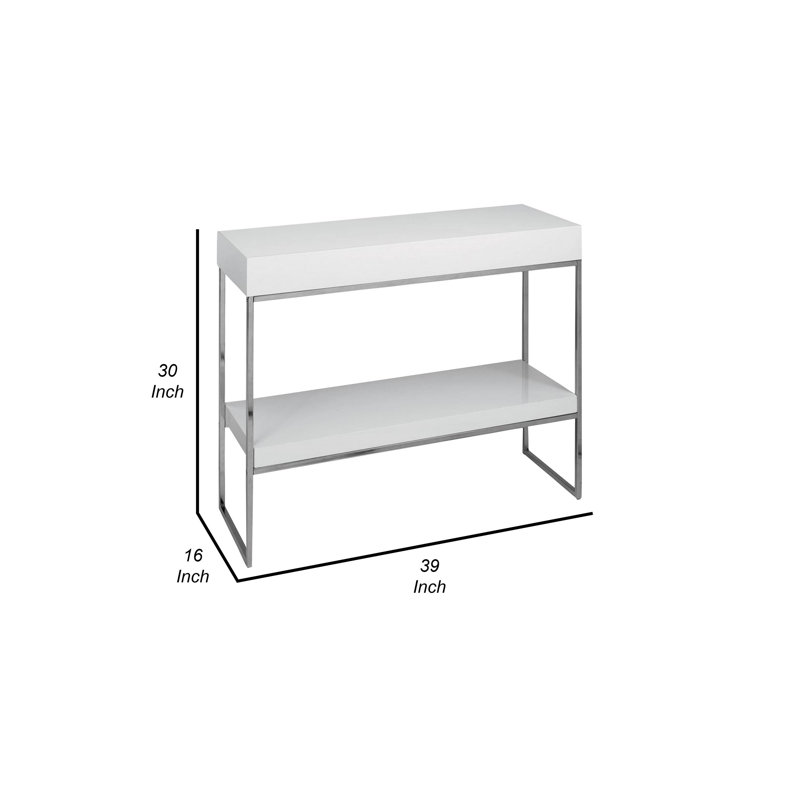 39'' Console Table, White