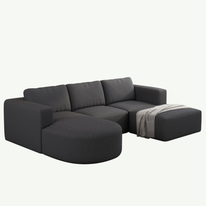 104.32*70.86 Modular Sectional Sofa Sleeper Couch, Sectional Sofa With Chaise And Ottoman, Convertible U Shaped Modular Sofa Set. Compressed Sponge (Combo A+B+C+D)