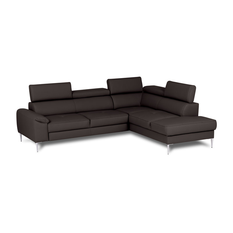 Camden Real Leather Corner Sofa with Pull-Out Bed, Storage & Adjustable Headrests, Right Hand Facing, Brown
