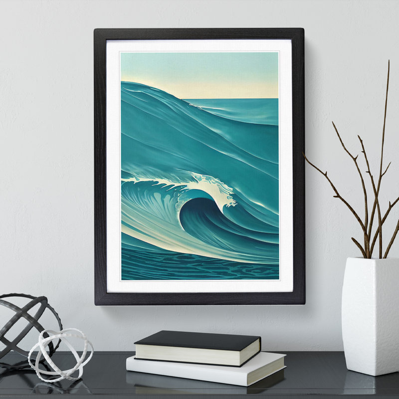 Wave Of The Ocean No.5 - Single Picture Frame Print, Black Framed, 64cm H x 46cm W x 2cm D