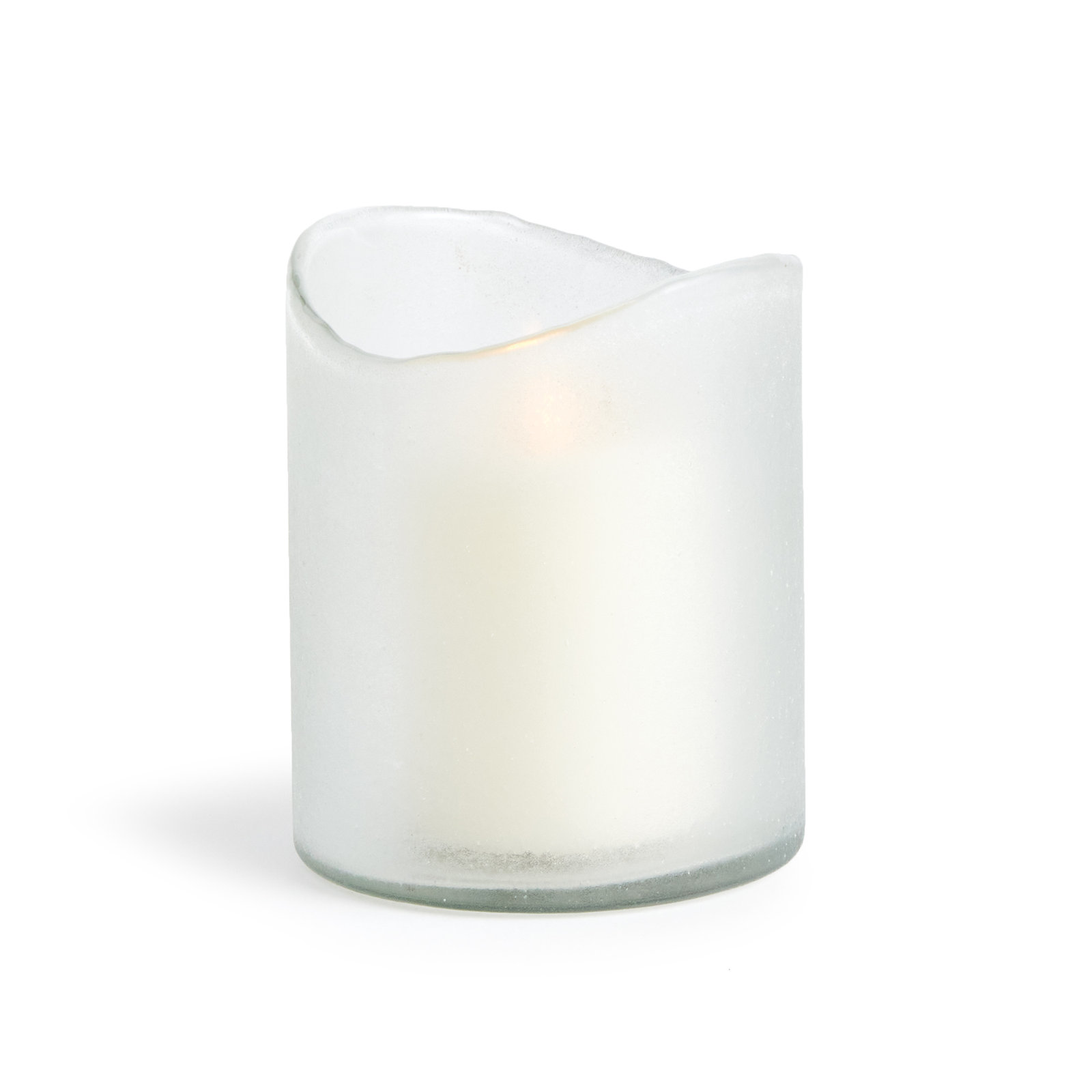 Glass Hurricane Candle Holder, 6" H x 5" W x 5" D, White