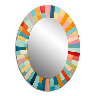 Coloré Mid Century Optique Serenade III - Miroir mural multicolore