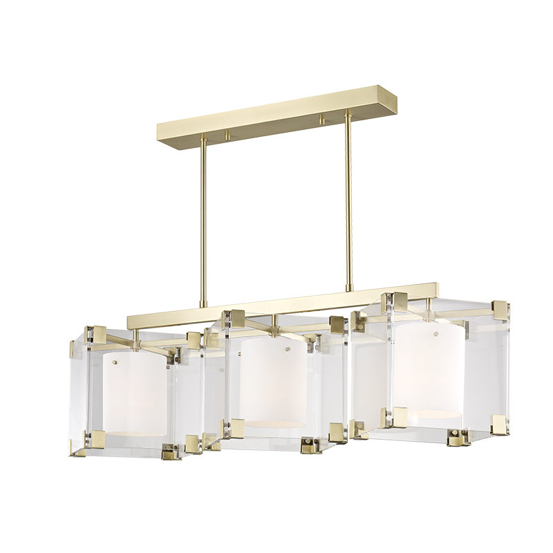 Achilles 3 - Light Kitchen Island Pendant, Aged Brass