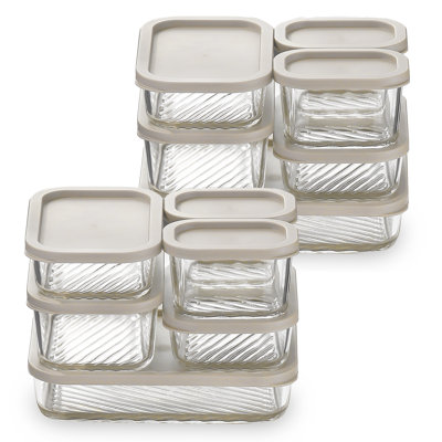 24 pièces de contenants en verre hermétiques pour la préparation et le rangement des repas avec couvercles