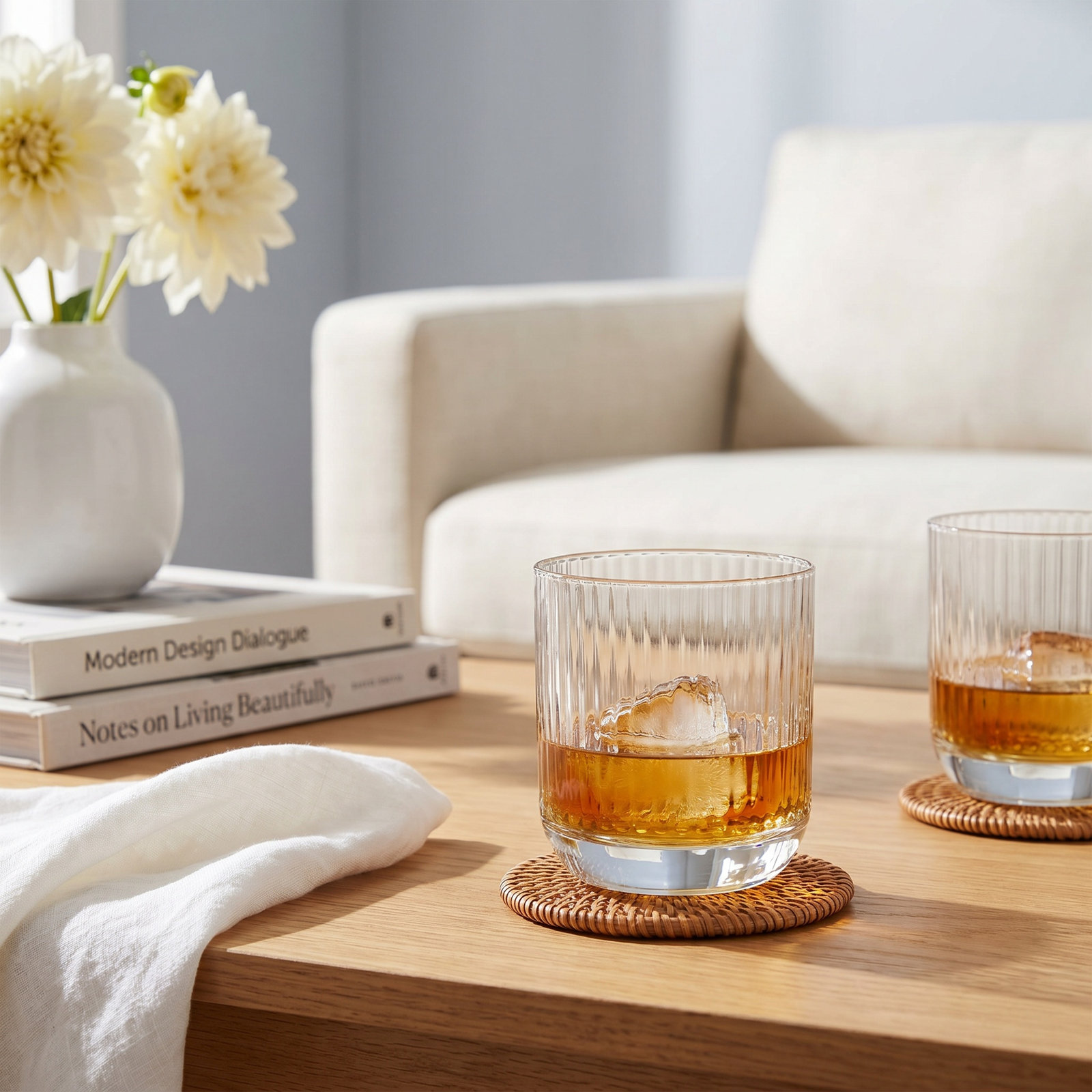 Big Top Ribbed Crystal Whiskey Glass, 9.25 Oz