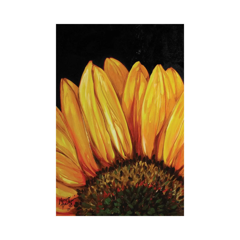 Sunflower 1 Piece Wrapped Canvas Wall Art, 30.48 cm H x 45.72 cm W