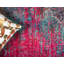 Tapis rose à motif abstrait Jahanna-950698520