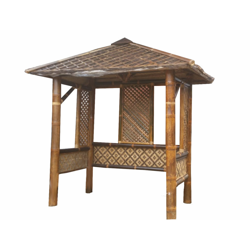 7 Ft. W x 4 Ft. D Solid Wood Patio Gazebo