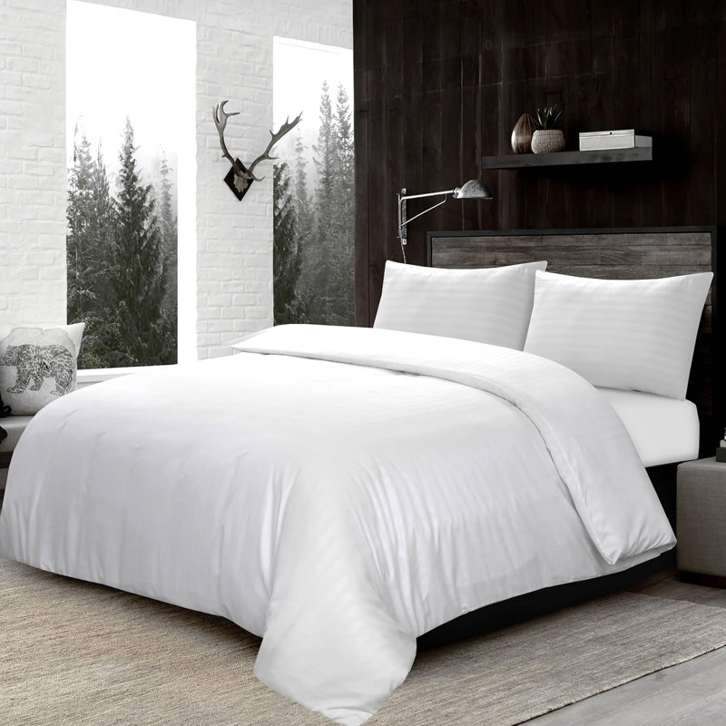 Janavi Microfiber 300 Thread Count Reversible Modern & Contemporary Duvet Cover Set with pillow cases