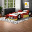 Lit simple Race Car, structure en bois durable, chambre d'enfant moderne