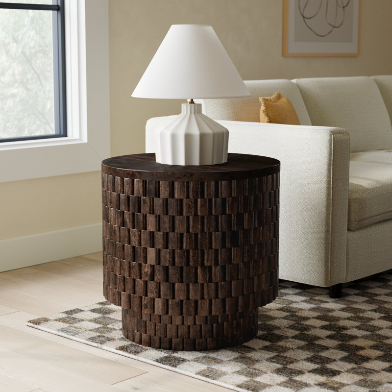 Abshire 25" Solid Wood End Table, Brown