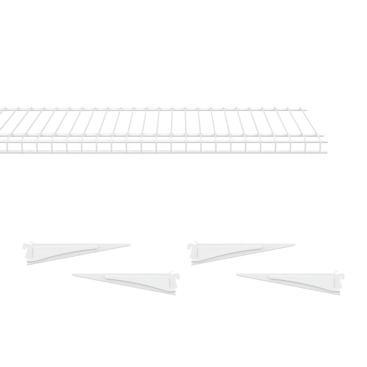 ClosetMaid SuperSlide 12 in. D x 72 in. W Wire Wall Mounted Shelf (1 Piece)  and ShelfTrack 12 in. Shelf Bracket (4 Pieces) & Reviews