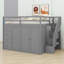 Lit mezzanine avec armoires encastrées-1146467144