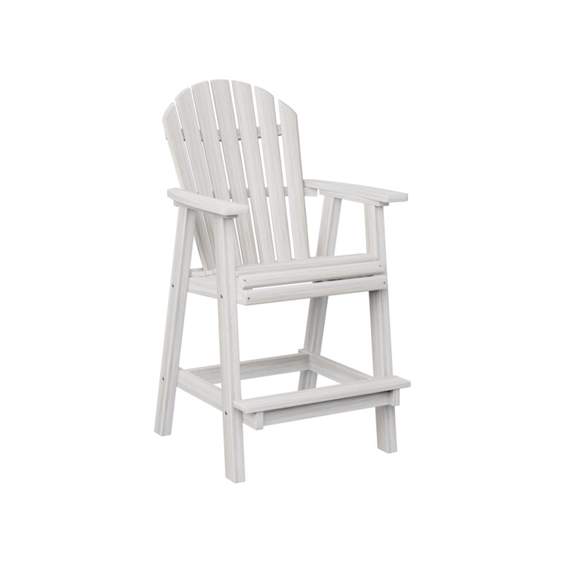 Comfo Back Outdoor Bar Stool, 26.5", Seashell
