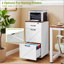 Classeur vertical à roulettes rustique blanc de style ferme, à 3 tiroirs, pour l'organisation et le rangement du bureau à domicile