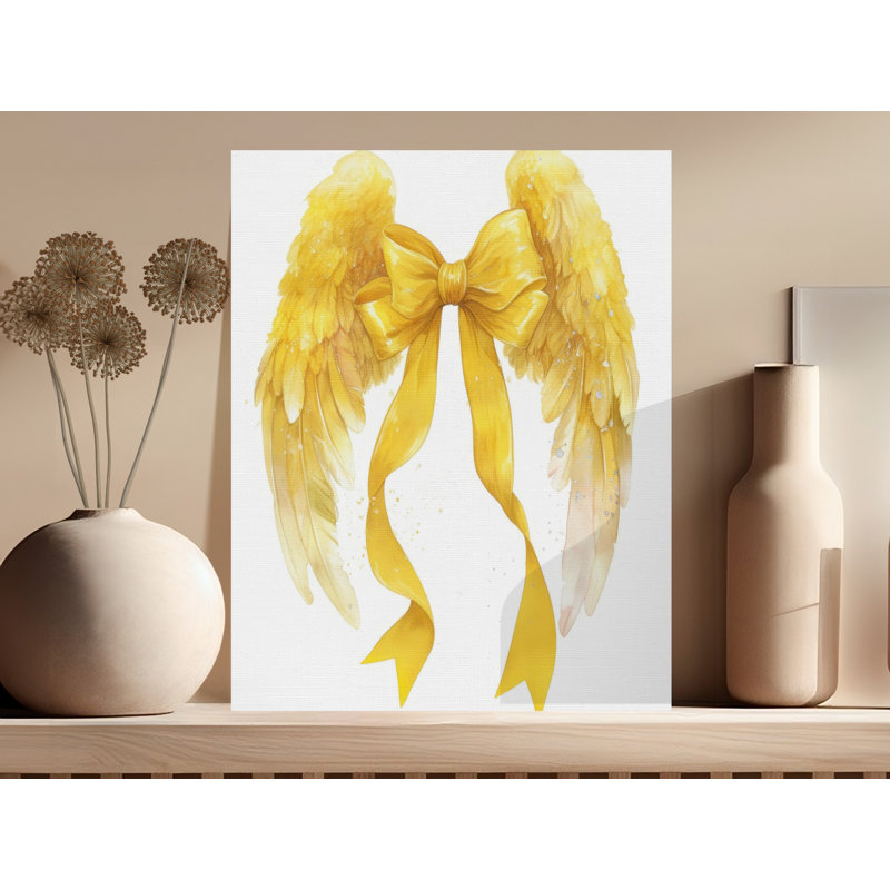 Golden Angel Wings Nursery Canvas, 20x24